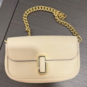 Marc Jacobs Cream Crossbody Bag with Gold Chain